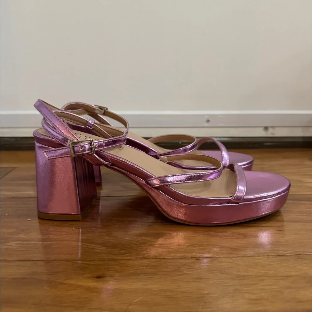 Pink Metallic Platform Heels